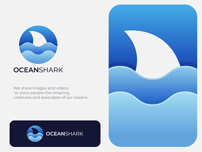 Ocean Shark logo design beach logo creative logo graphic design logo logo branding logo design minimal logo modern logo modern ocean logo ocean logo ocean logo design ocean shark logo professional logo realistic logo shark fin loho shark logo shark logo design unique logo