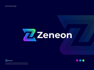 Zeneon Logo Design brand brand identity brand logo brandidentity branding design gradient gradient logo graphic design illustration letter logo letter z logo logo branding logo design logo identity logo inspiration logodesign vector