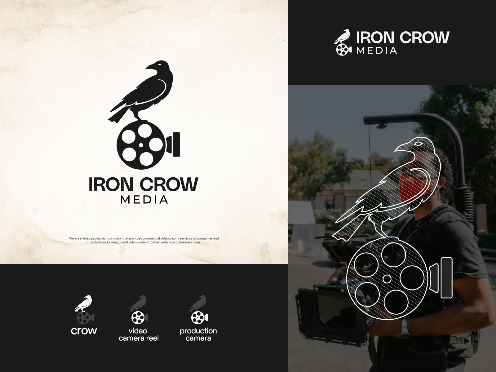 Iron Crow Media Media Production Company Logo Design by Mehedi Islam