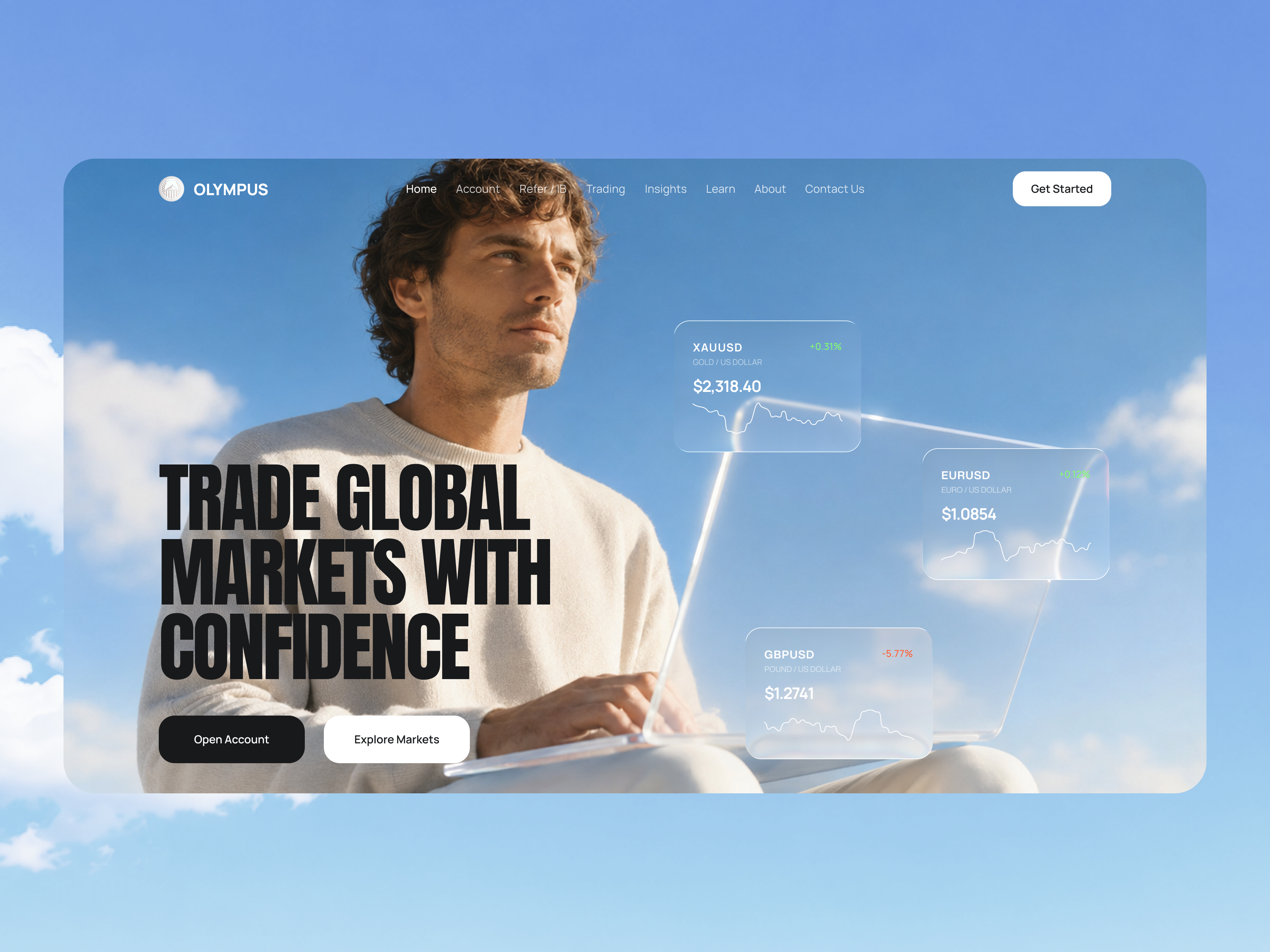 Forex Trading Platform — Olympus Website Design broker platform finance finance ui financial website fintech fintech design forex forex platform forex website hero section investment investment website landing page market data online trading trading trading platform web design website website design