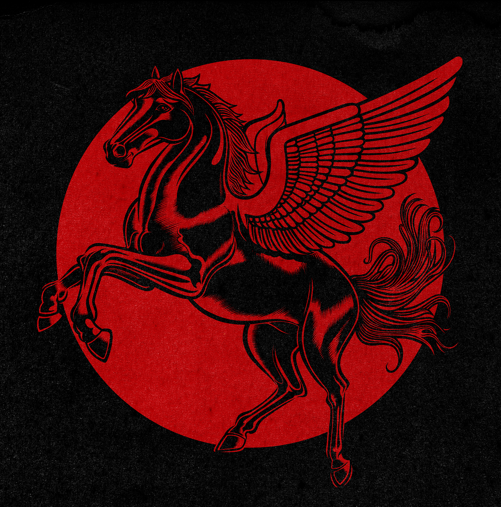PEGASUS ROAD CO. – RED EDITION apparel design automotive design badge design brand identity emblem design graphic design graphic illustration horse illustration illustration logo design mascot logo mythology art pegasus pegasus logo road culture screen print truck graphics vintage branding vintage illustration winged horse