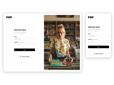 Login Page clean cta form google greetings input log in login login page login with google minimal mobile modern pop culture record record store ui ux web web design