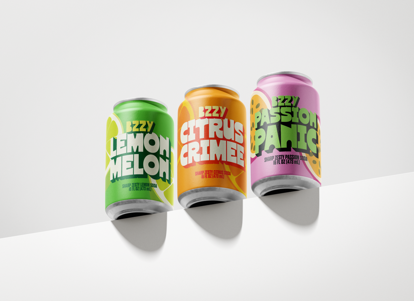 BZZY SODA CAN BRAND IDENTITY & PACKAGING beverages beverages packaging brand brand identity branding can packaging design drink drink packaging identity design pac packaging design soda soda can visual identity