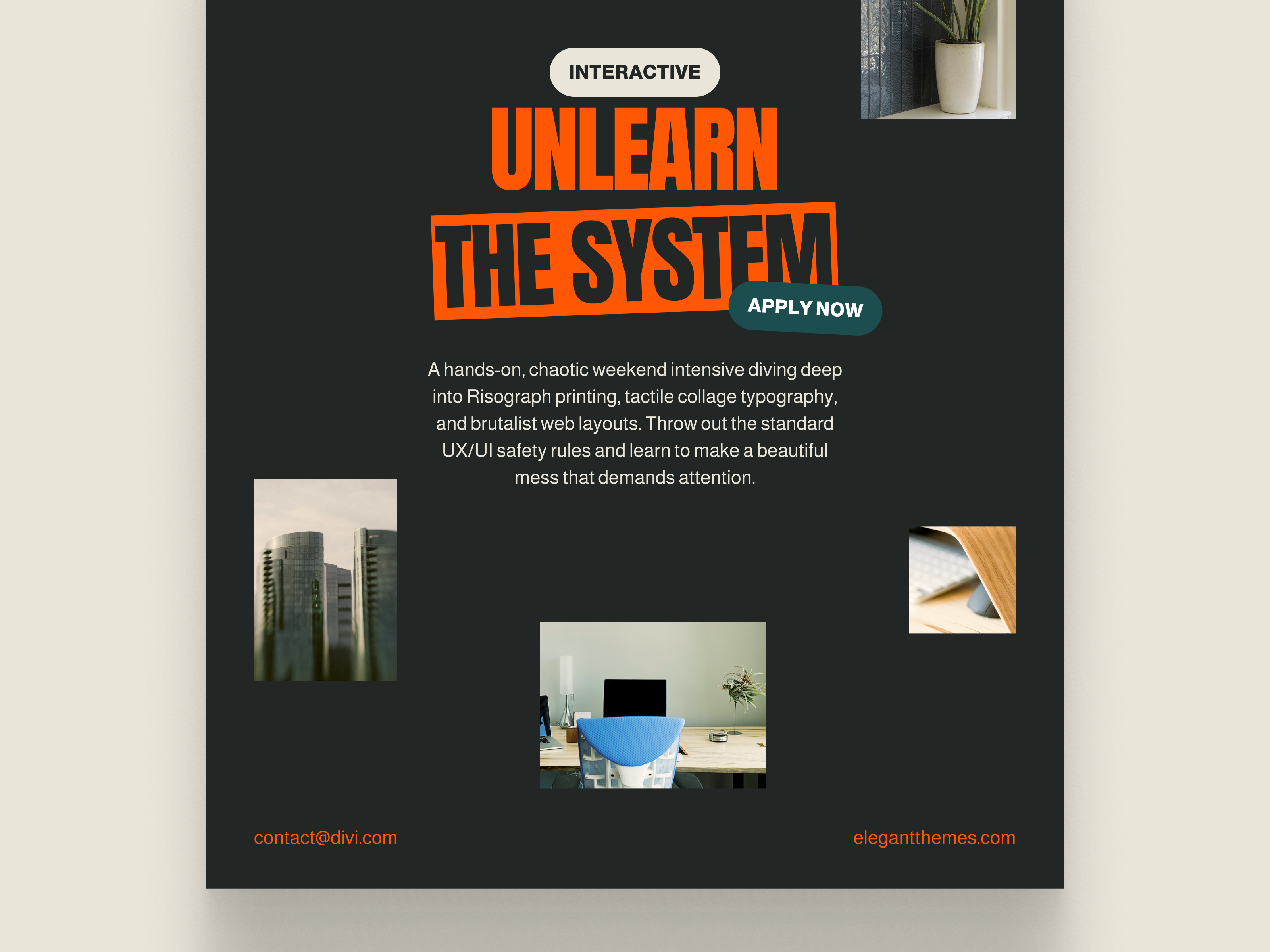 Bold Typography & UI – Divi Layout Exploration agency architecture firm bold brutalism business agency dark mode design divi editorial interior design landing page modern neobrutalism poster typography ui ux web design website