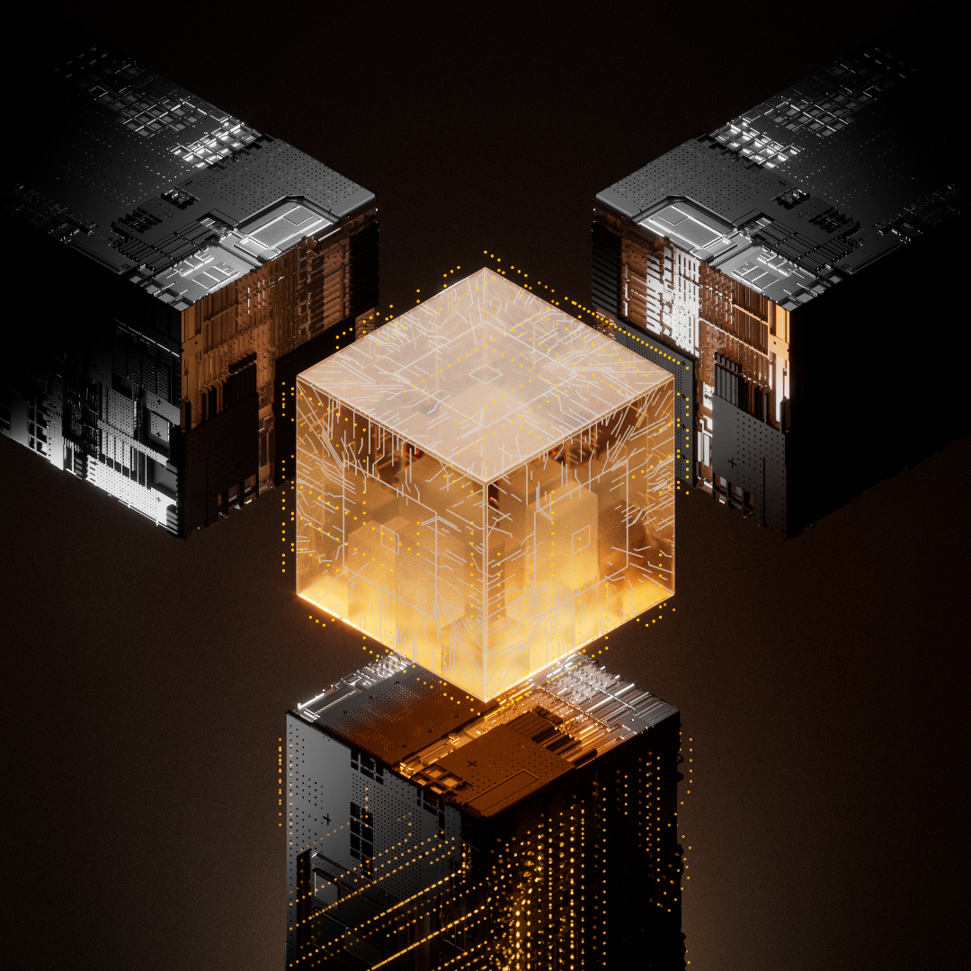 CodeCube - Procedural 3D Series 3d 3d art after effects animation cgi cube digital digital art gold hard surface houdini motion graphics procedural redshift render sci fi
