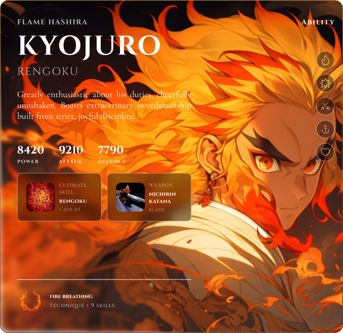 Demon Slayer - Character Cards anime card charactercard figma ui uiux