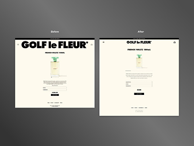 Golf le Fleur* Item Page Revision clean concept design ecommerce golf golf le fleur minimal revision shop simple store tyler the creator ui user interface web web design website website design