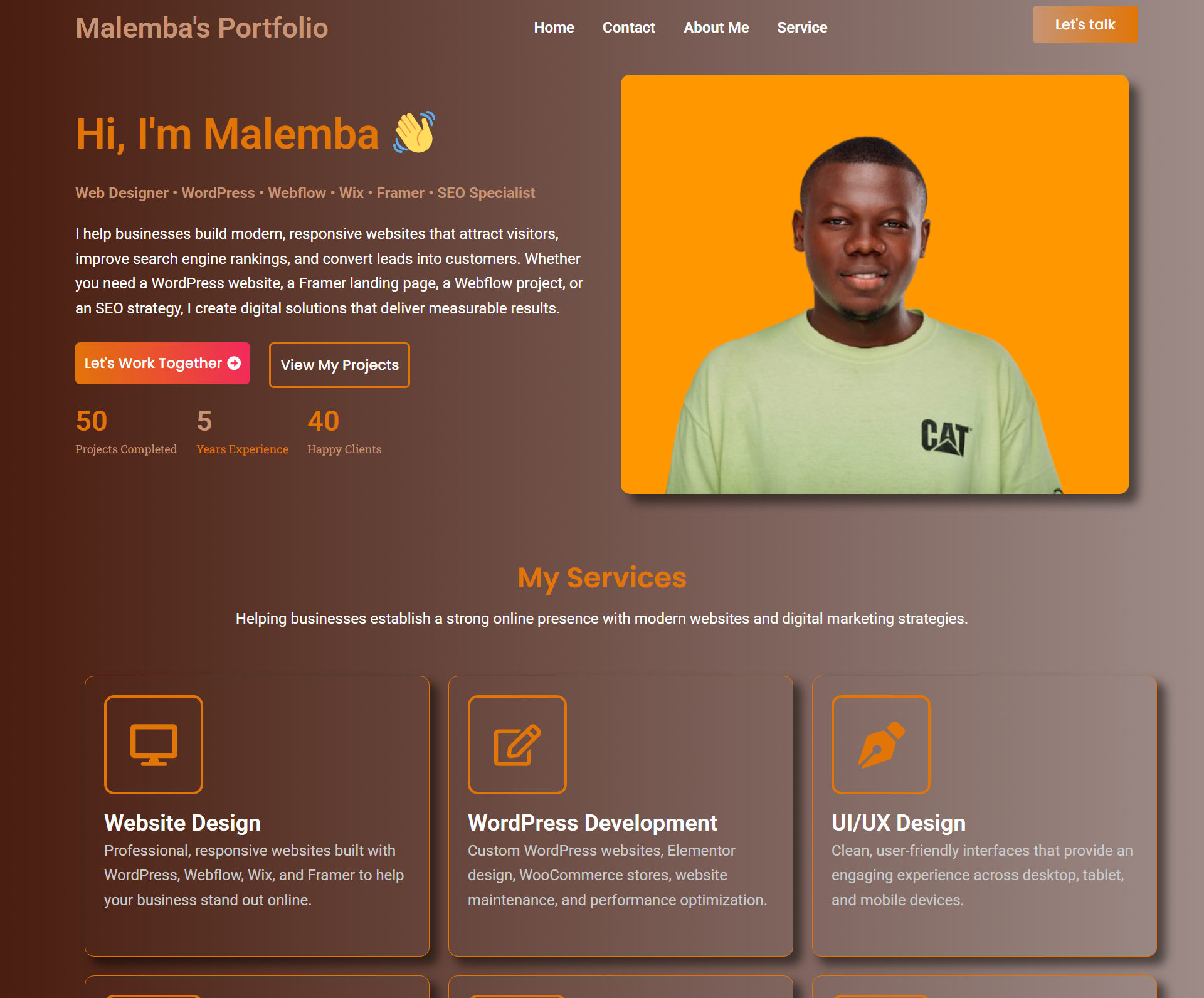 Personal Portfolio elementor design portfolio website design wordpress