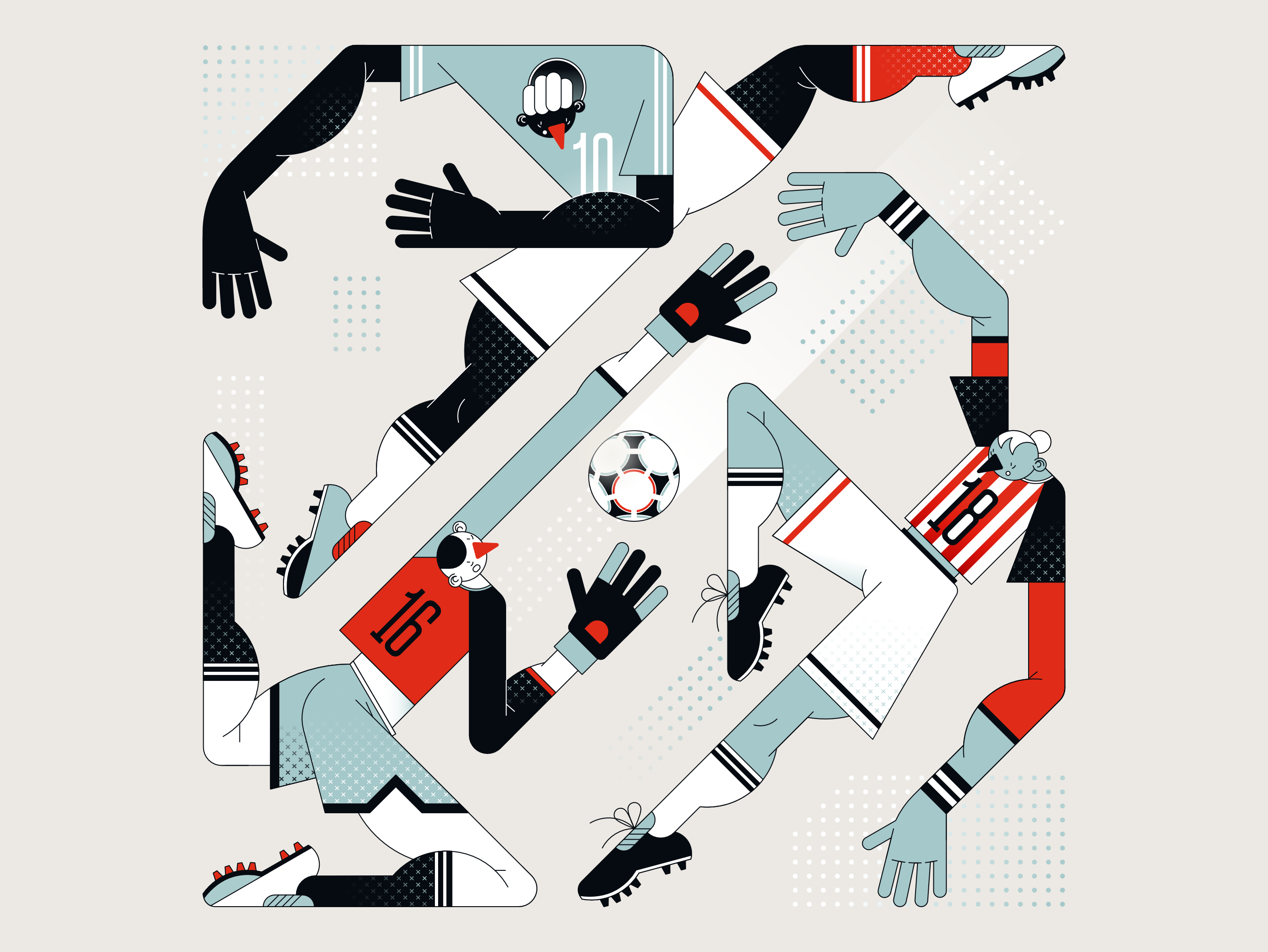 Football 2026 affinitydesigner characterdesign color digitalart editorialillustration flat football geometry graphic design illustration patterns soccer sports vector