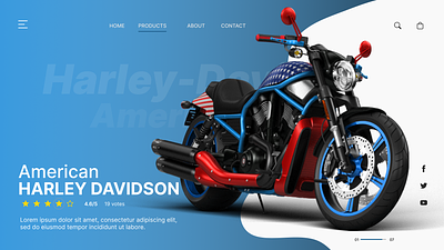 Harley Davidson web Concept chopper cruiser harley harley davidson helmet homepage landing page mockup moto motor motor bike racing ride sports ui ux vehicle web design website