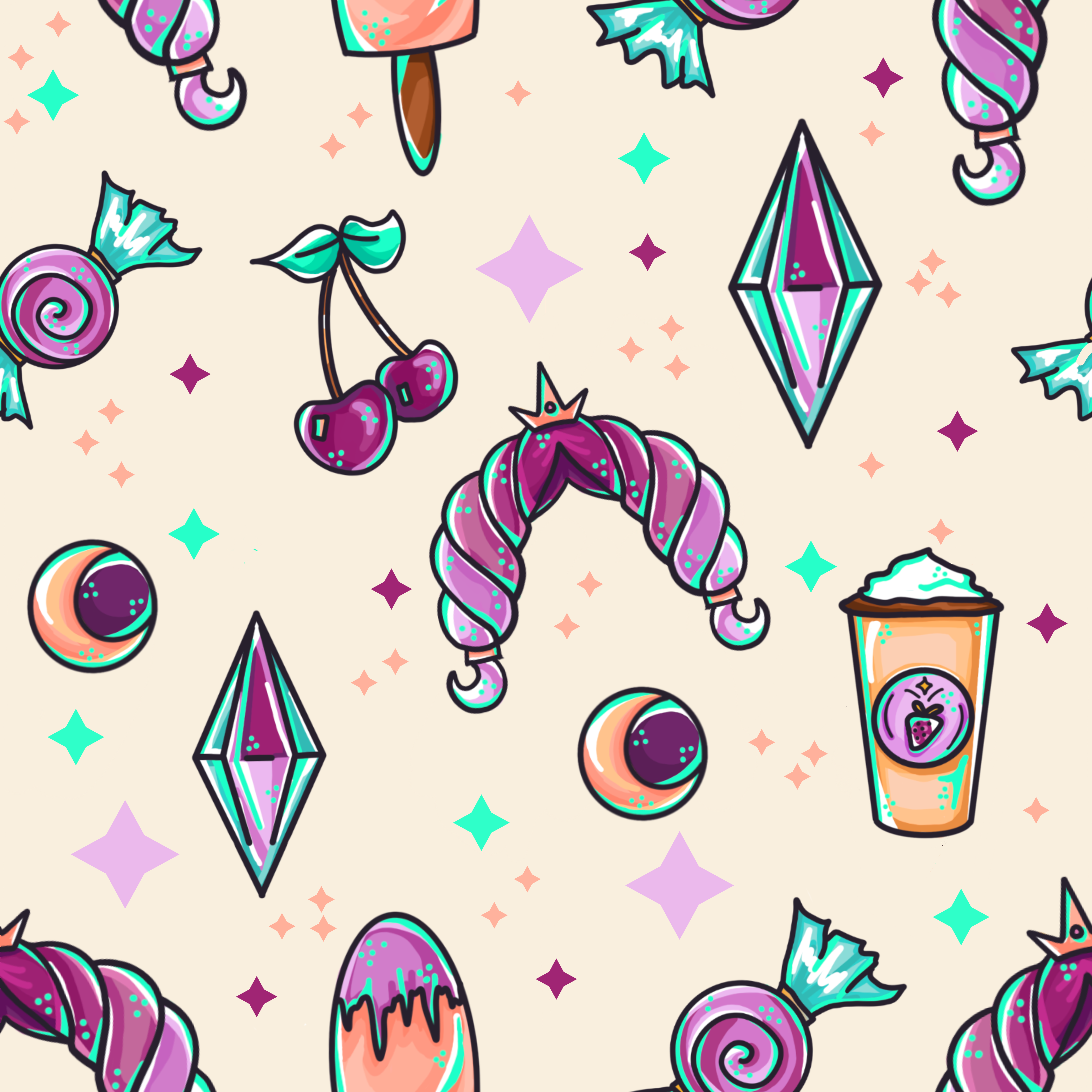 Kyla Is Inspired Pattern illustration pattern procreate seamless pattern