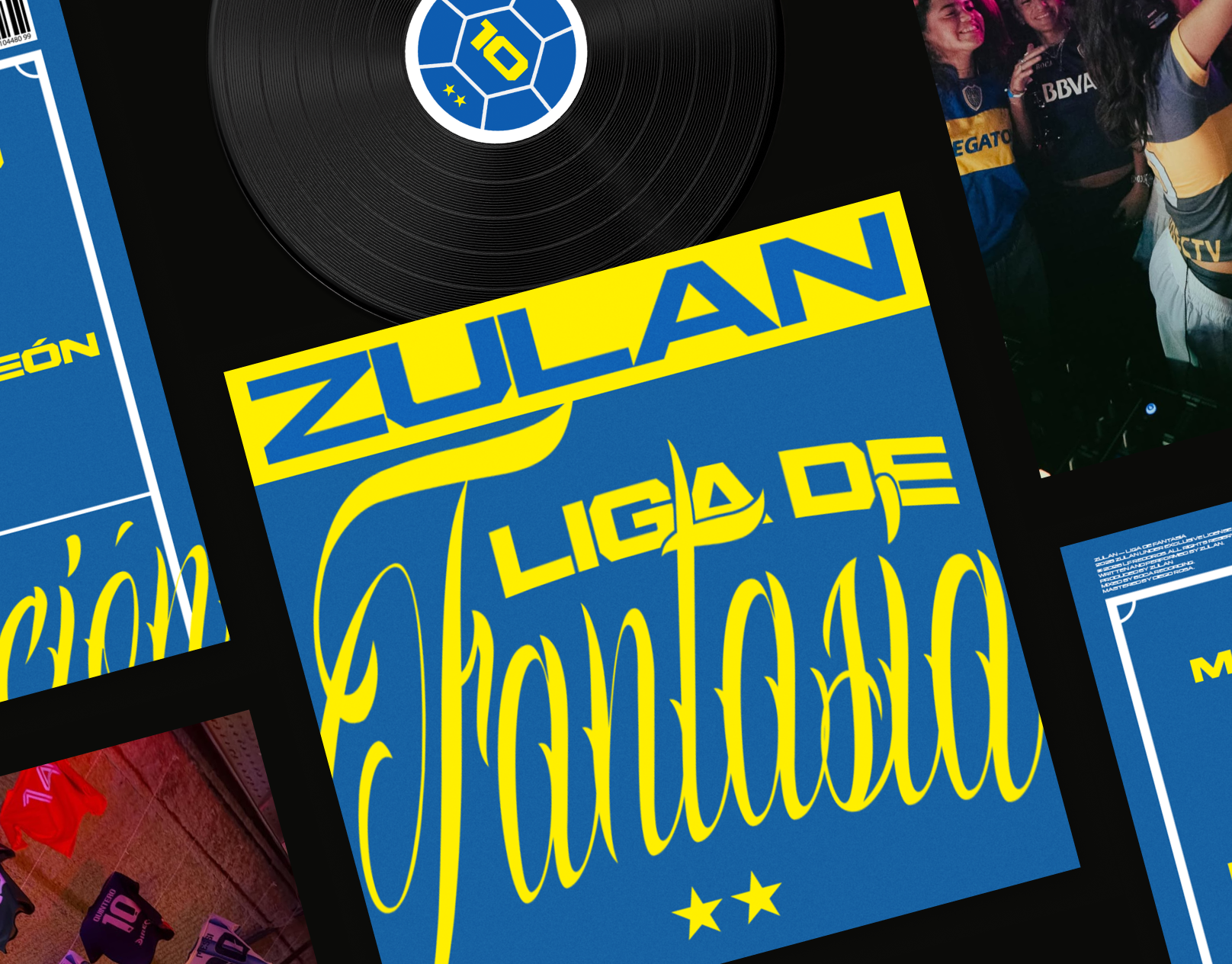 Album / Vinyl Artwork /// ZULAN artwork boca juniors branding cover design dj football graphic design music producer spotify typography vinyl yellow