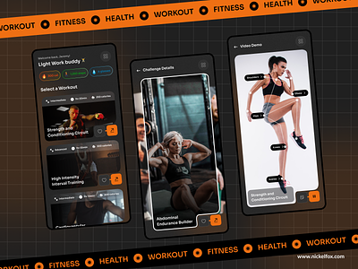 Fitness and Workout iOS Mobile App android app app design branding crossfit design exercise fitness fitness app gym health health tracking healthcare ios mobile app sports ui ux wellness workout