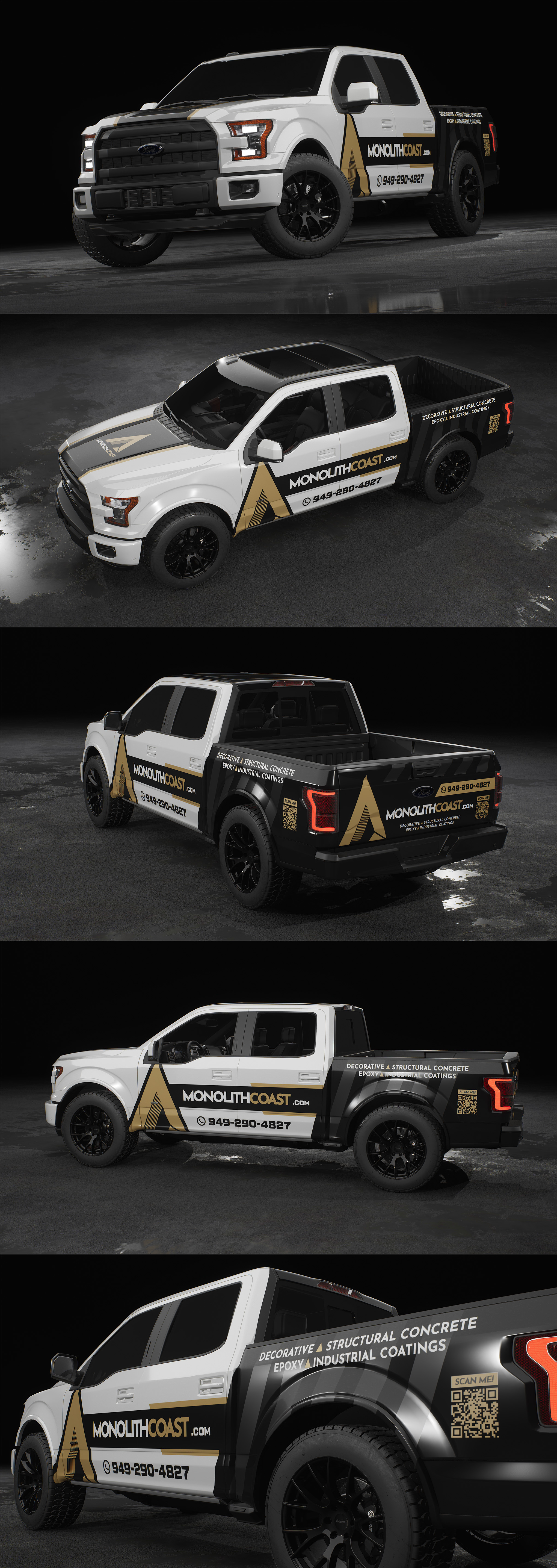 Monolith Coast – Truck Wrap Design branding car wrap design graphic design illustration truck wrap van wrap vehicle wrap