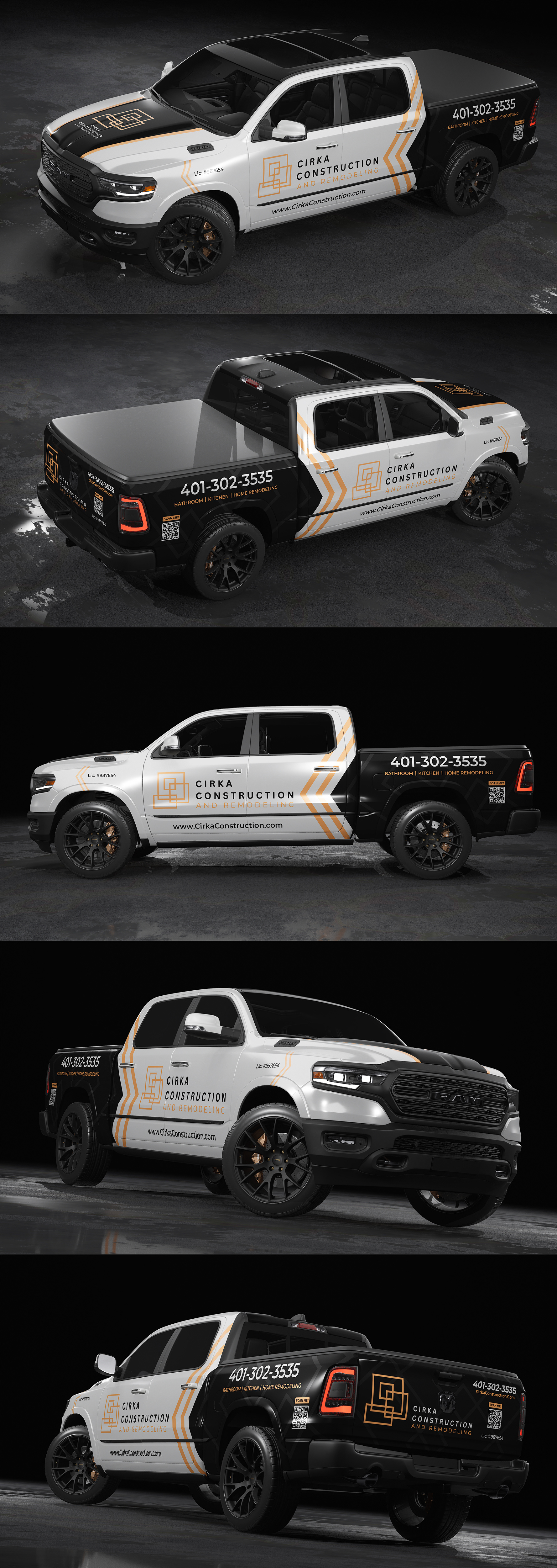 RAM Truck Branding | Cirka Construction & Remodeling branding car wrap design graphic design truck wrap van wrap vehicle wrap