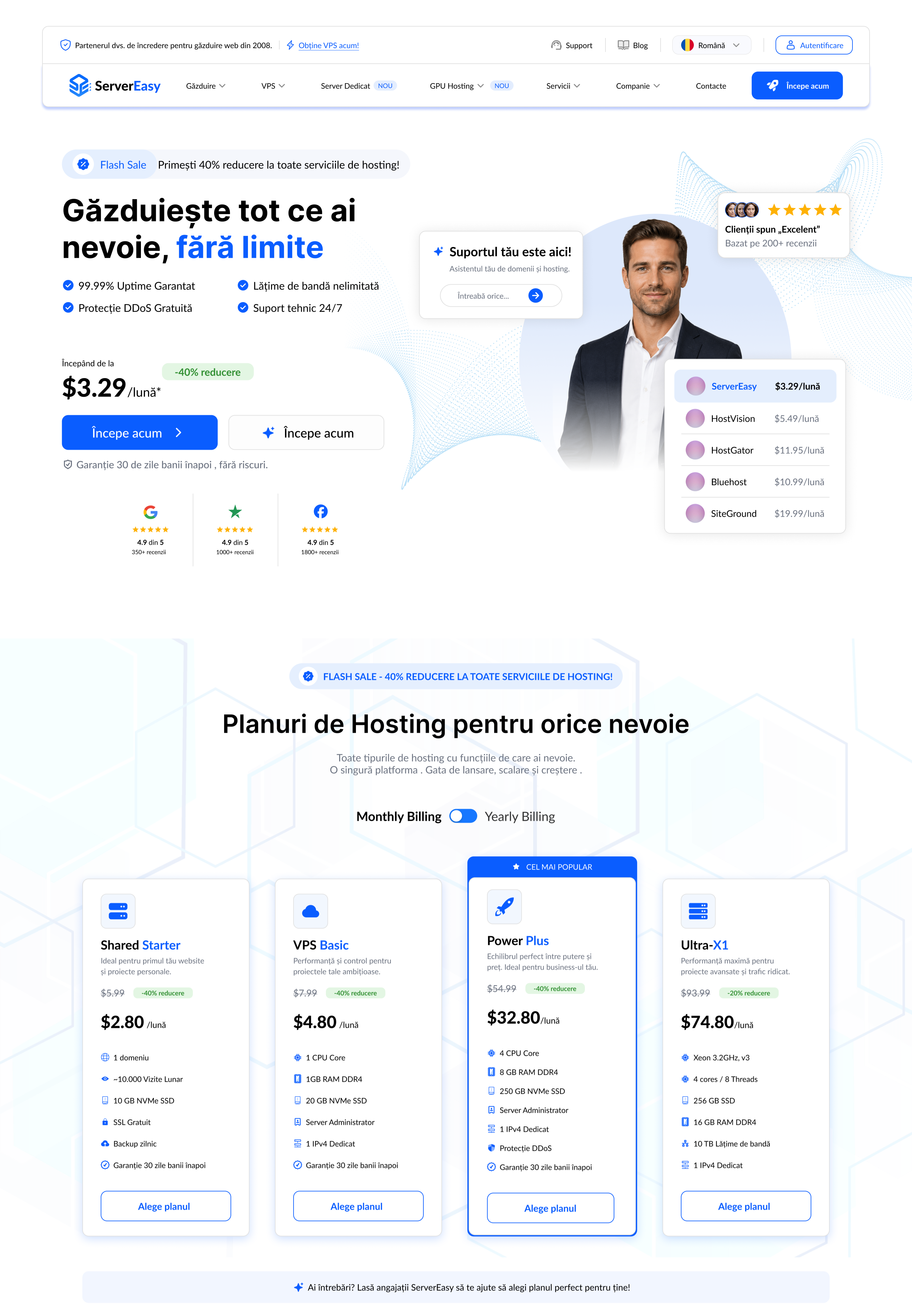 Website Design for A Modern Web Hosting Platform design figma graphic design landing page modern ui ui designer ux designer webdesing