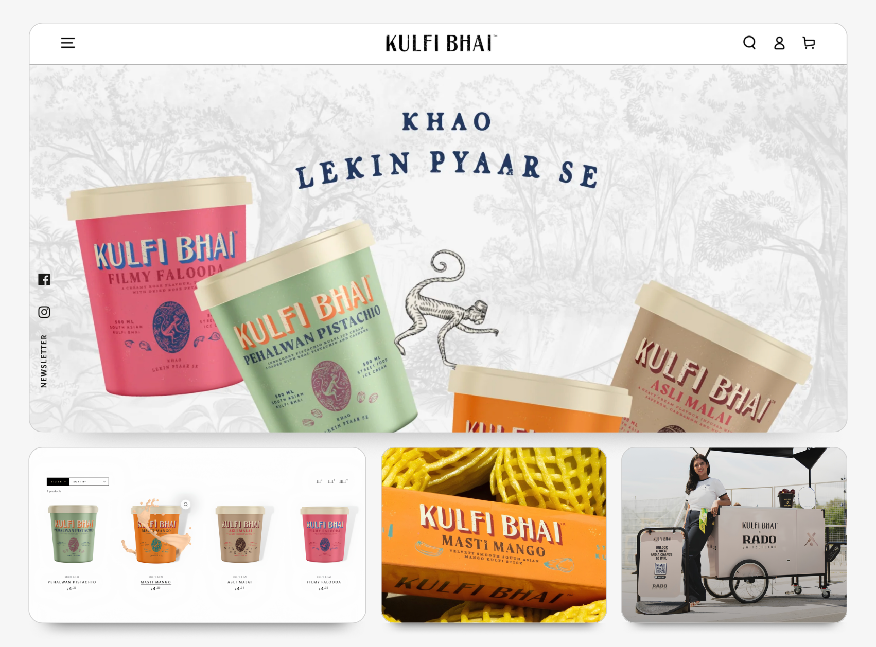 E-commerce Website Design | Ice Cream Manufacturer | Kulfi Bhai branding ecommerce website design graphic design shopify web design website design