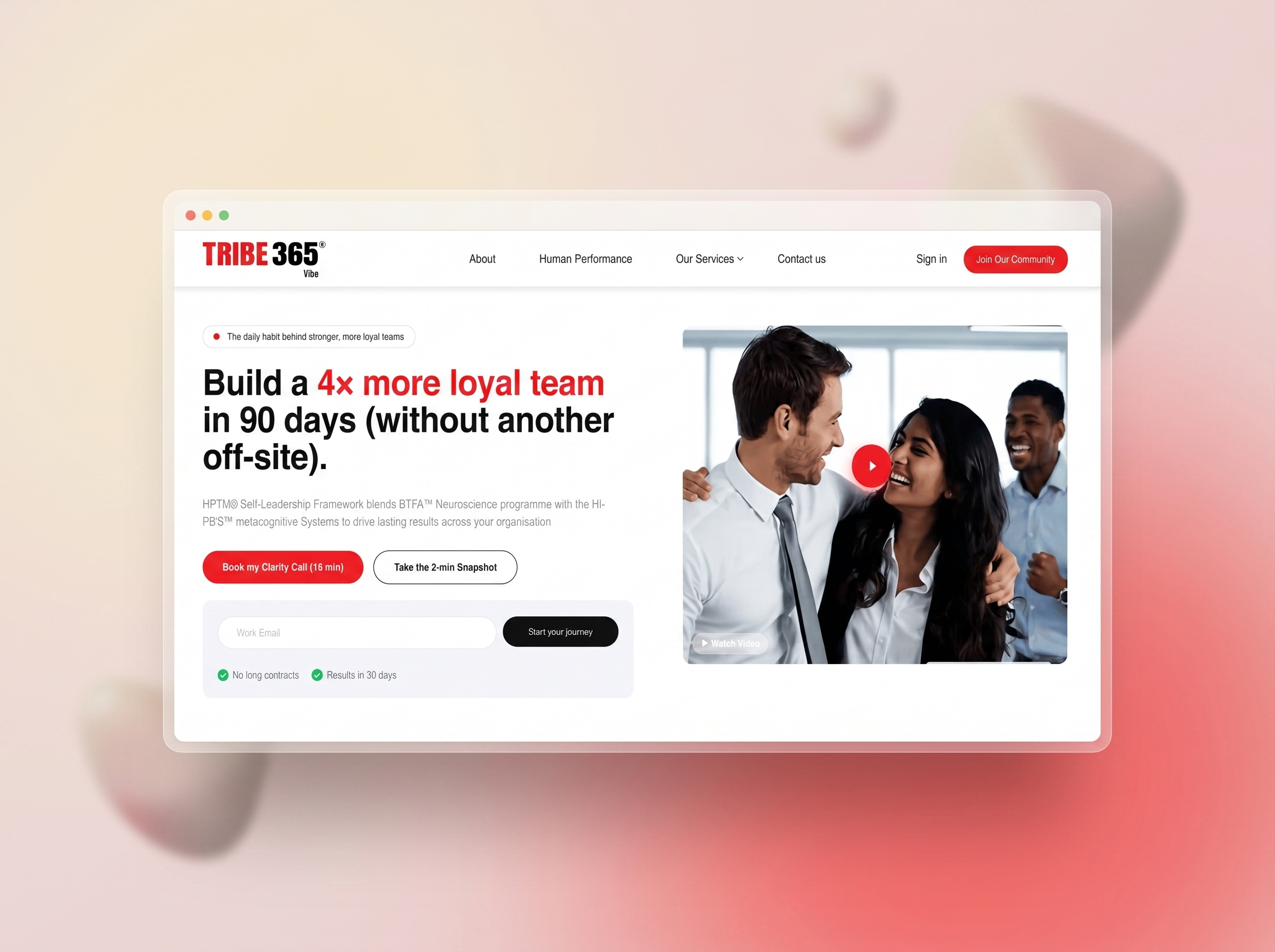 Tribe365 — WordPress Site for a Human Performance Brand figma layout ui web design website design wordpress