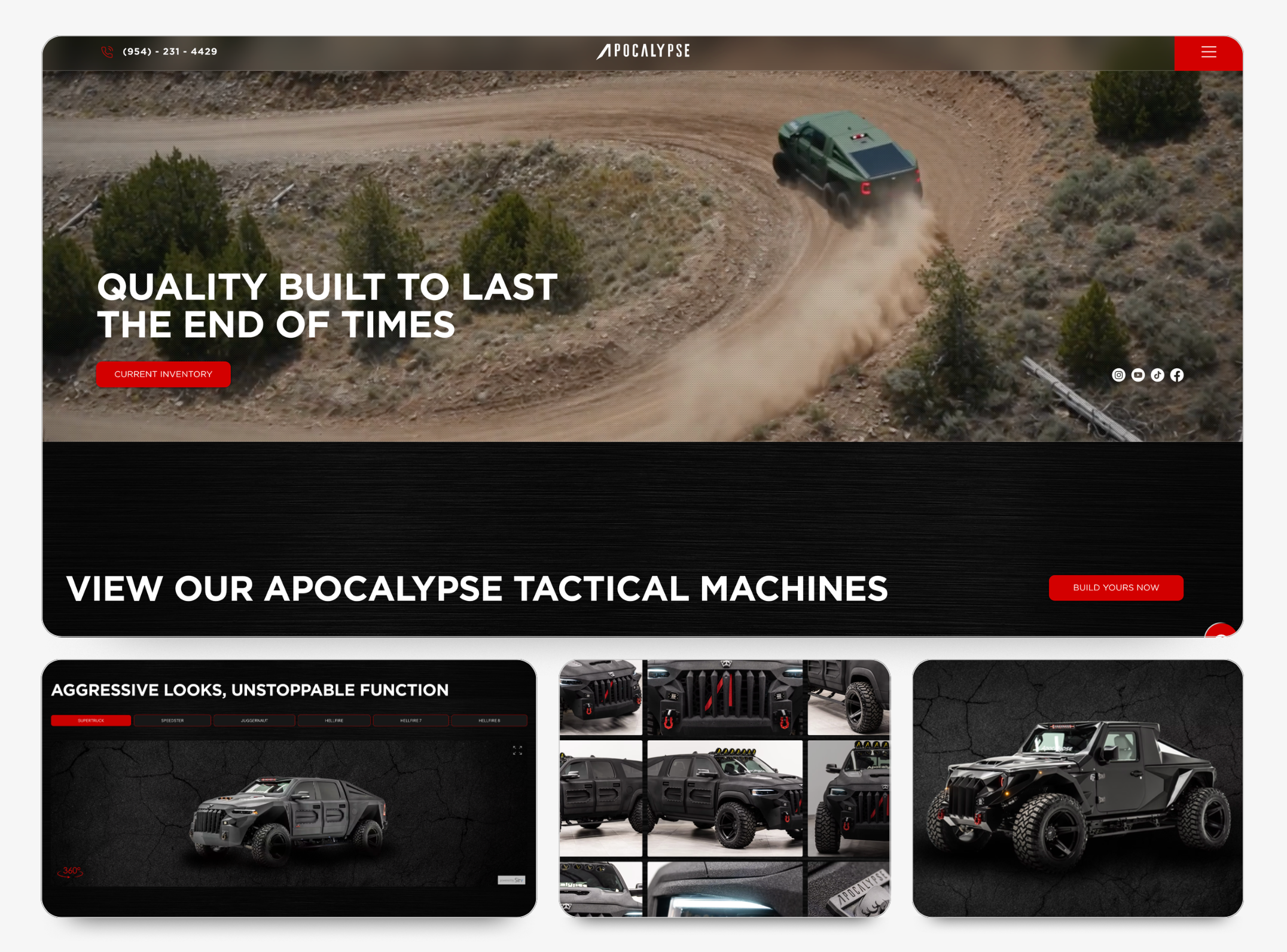 Website Design | Automotive Manufacturer | Apocalypse 4x4 automotive website design branding graphic design ui web design website design website design layout website structure wix wix studio