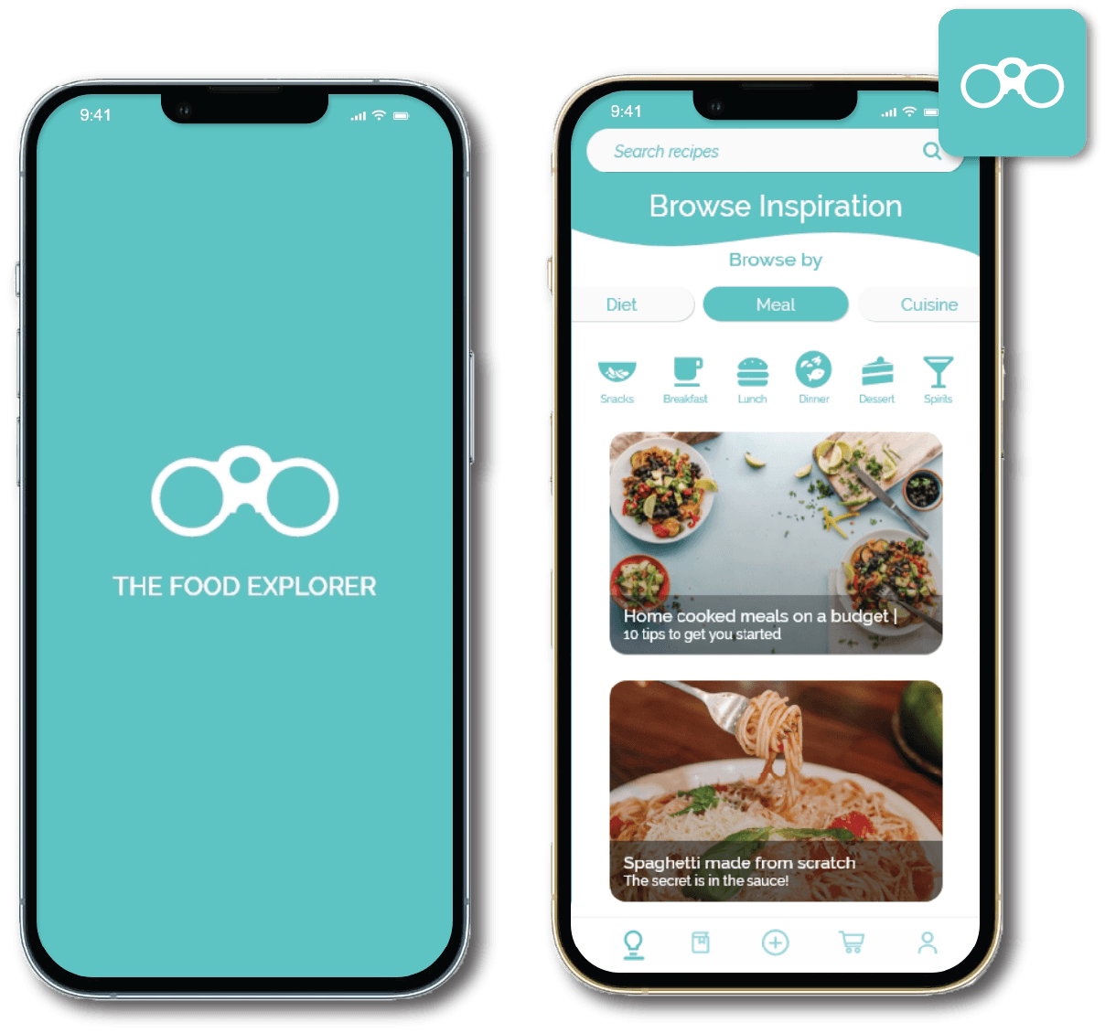 Recipe App UI & Logo Design app icon logo mobile ui