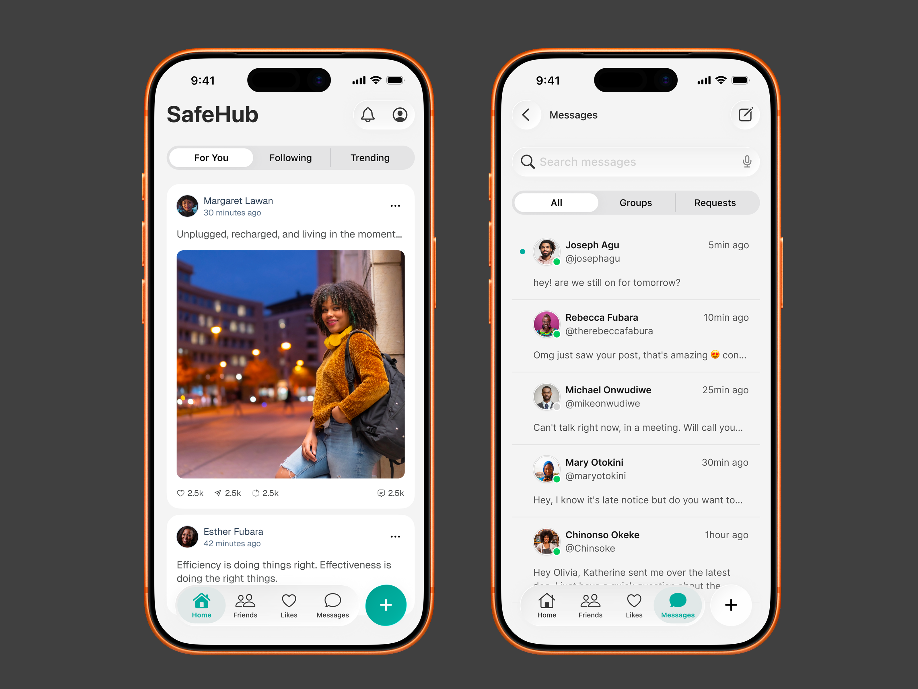 Safehub Social Media App UI Design accessibility mobile app socialmedia ui uidesign uxdesign