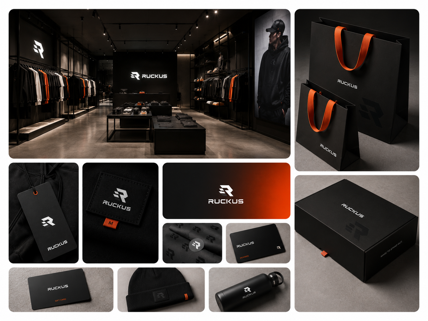 RUCKUS - Stationery, Packaging, Print Design for Fashion Brands apparel branding brand collateral brand identity branding clothing brand design fashion branding graphic design luxury branding merchandise design packaging design premium branding print design retail branding retail design retail experience stationery design streetwear visual identity