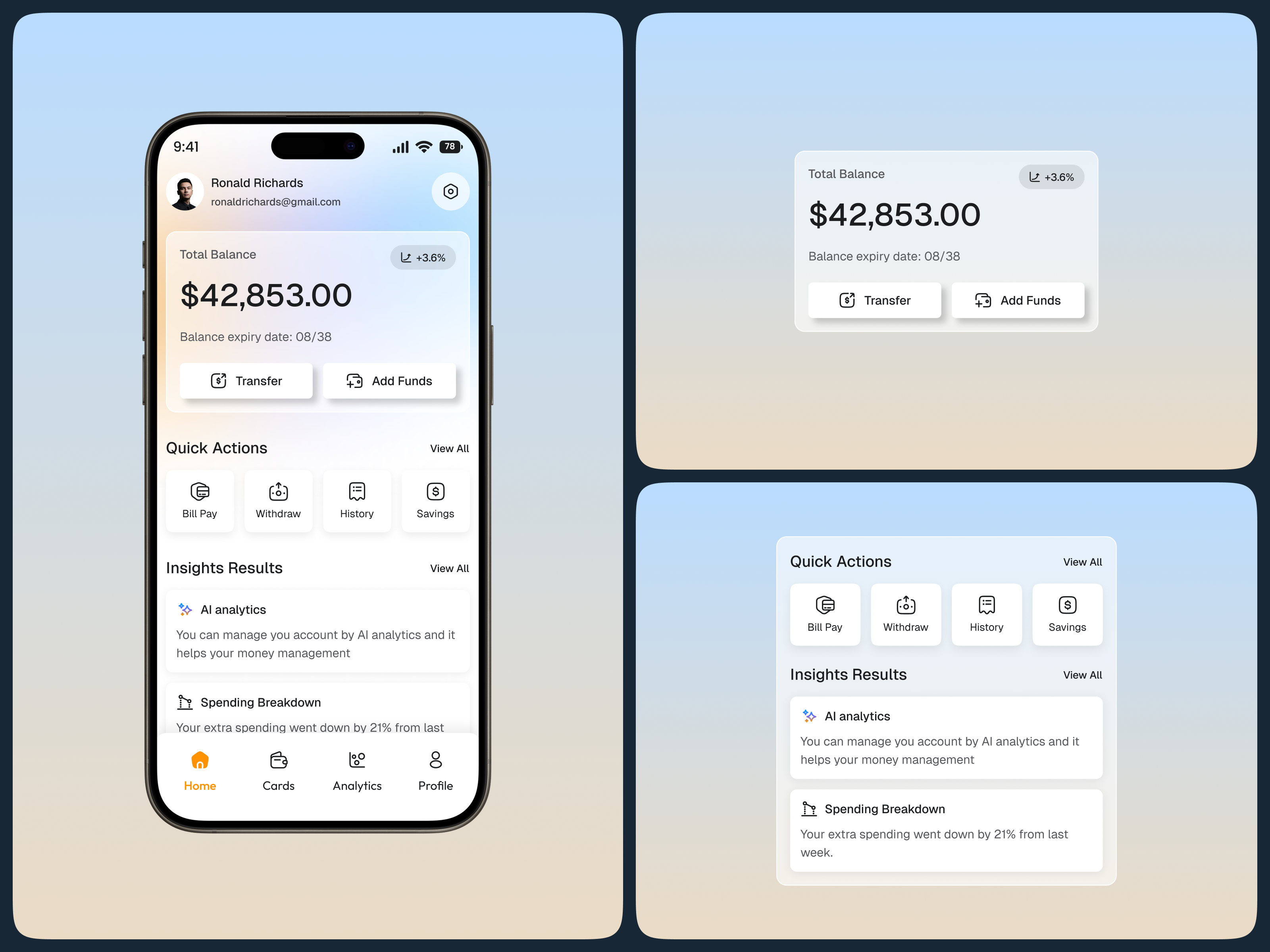 OnePay- Smart Finance Mobile App ai finance app bank app finance analyticics finance app finance home screen finance templete fintech app mobile app transaction app ui uiux wallet wallet app