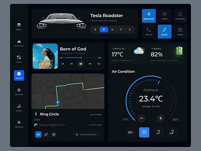 Car Dashboard UI (SaaS) audi automotive bmw car cockpit dashboard electric car ford hmi interface machine panel platform product product design sportscar supercar vehicle