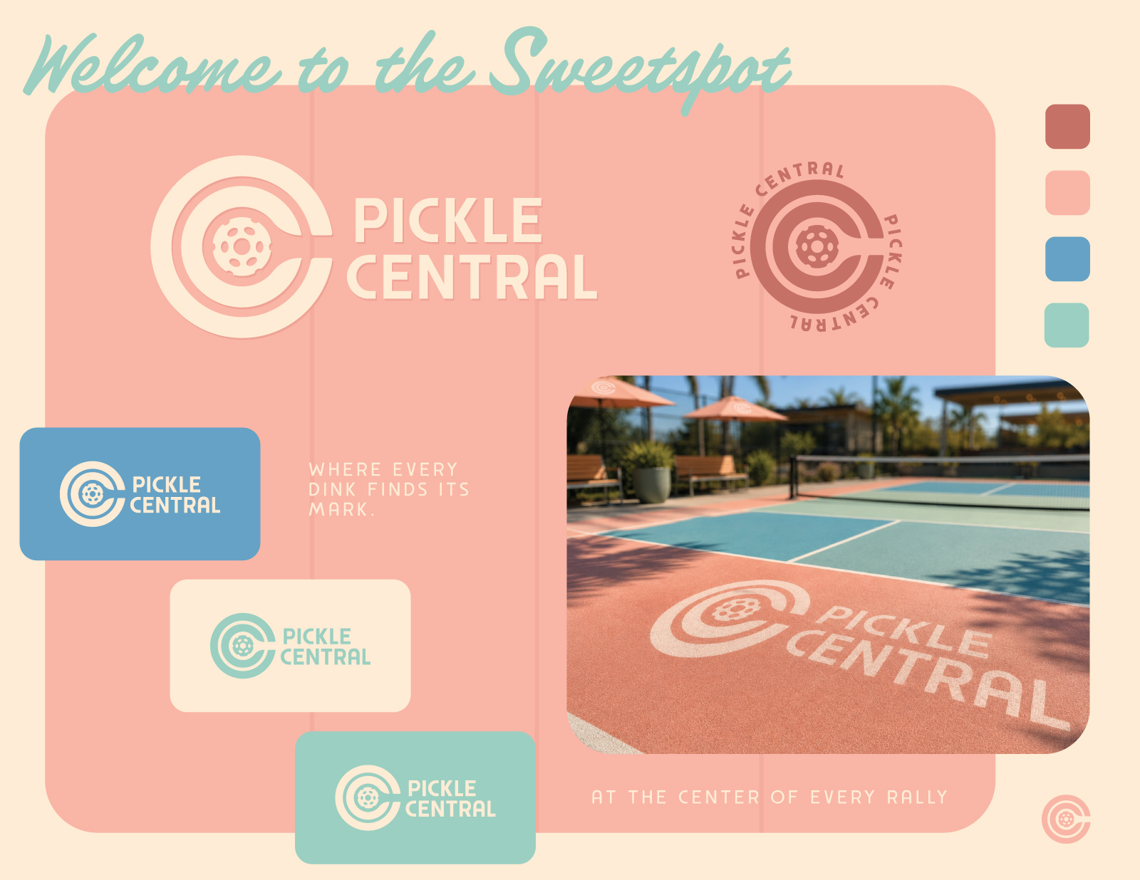 Pickle Central - Pickleball Court Logo Design branding graphic design logo logo design logo for sale pickleball sports branding