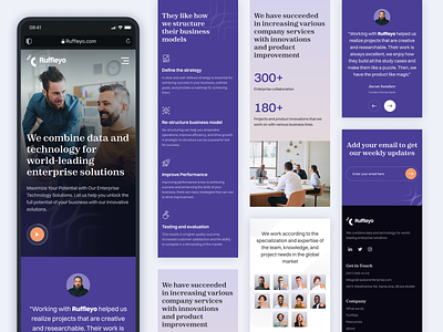 Ruffleyo - Homepage Responsive - SaaS Website about us clean company profile company website homepage minimmal mobile app responsive saas saas website ui userinterface ux web responsive website