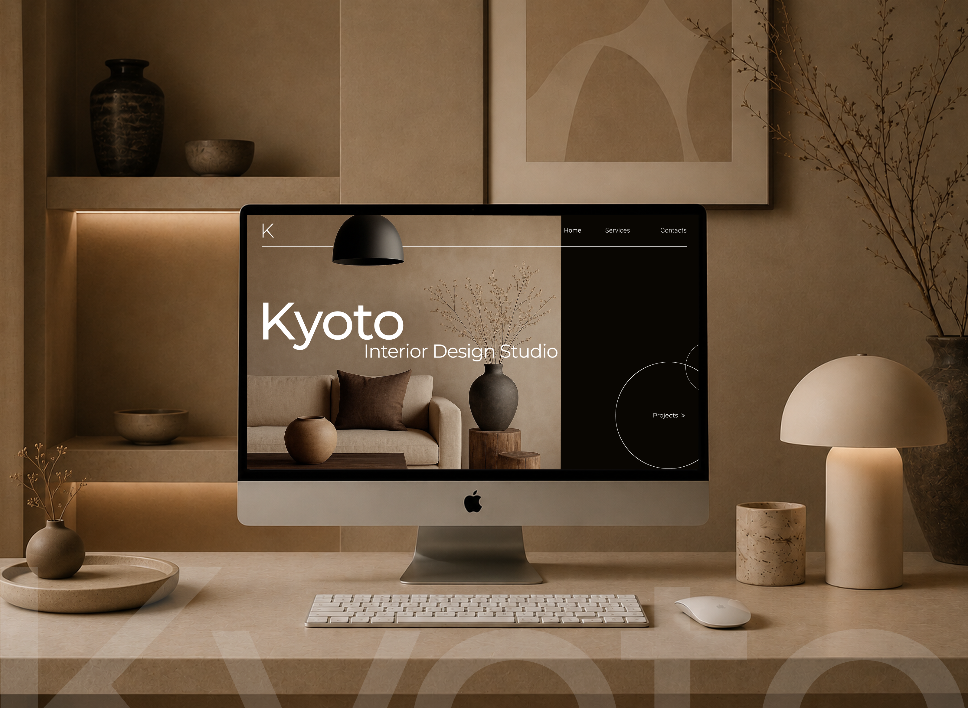 KYOTO | INTERIOR DESIGN WEBSITE | UXUI animation figma illustration interior interiordesign landing ui ux uxui webdesign website