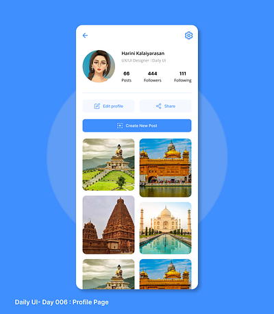 DAILY UI 006 app dailyui design profile page ui ux