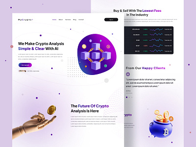 Crypto web design concept app branding design graphic design illustration minimal ui vector