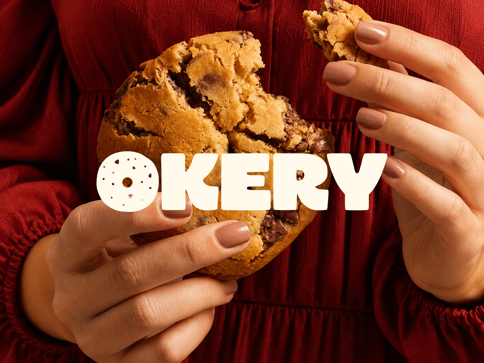 Bakery Brand Identity - Okery Cookies apparel branding bakery brand identity bakery packaging bold typography brand identity design brand mockup cafe branding cookie box design cookie packaging design cookie shop branding dtc food brand food and beverage branding logo design loyalty card design minimal packaging packaging design playful branding red and orange palette retro lettering visual identity