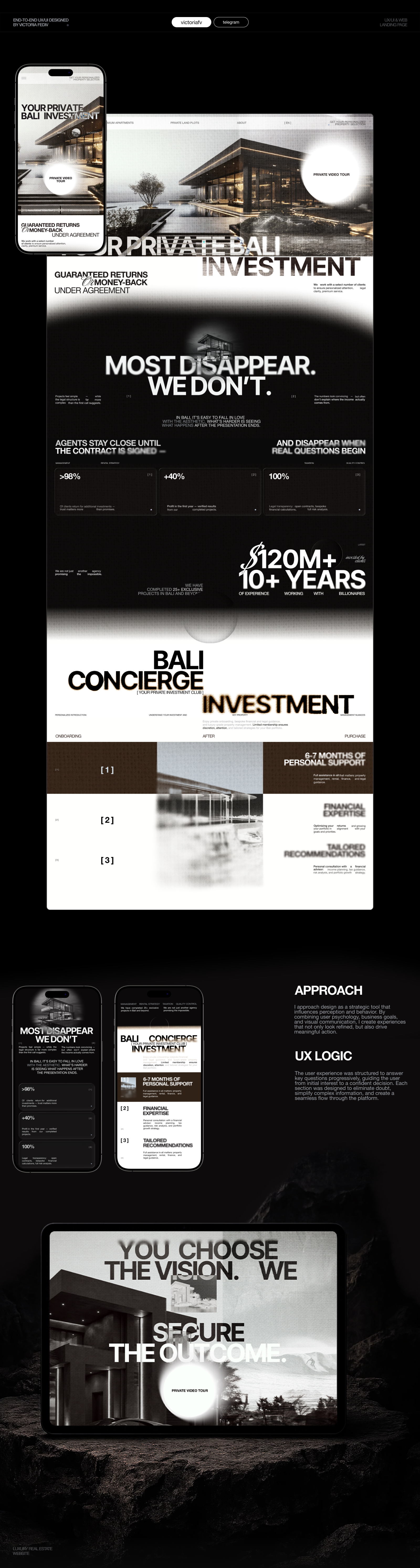 LUXURY BALI INVESTMENT | Private Real Estate Web Design branding dark luxury landing page luxurydesign real estate real estate web design ui ux web design