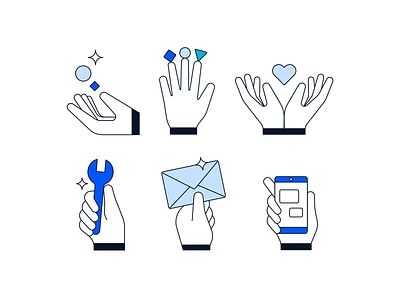 Magic Hands brand illustrations branding email hand hands icons illustration line illustrations magic mobile ui