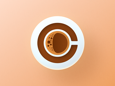 C for Coffee! android app brand branding brown cafe coffee cup design drink figma icon illustration logo mark round saas starbucks symbol