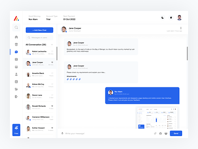 Akands Dashboard - Chat Page Redesign admin akands analytics chart chat clean ui dashboard ecommerce app ecommerce business ecommerce design ecommerce shop funnel landing page modern ui product design reports saas statistics ui ui ux