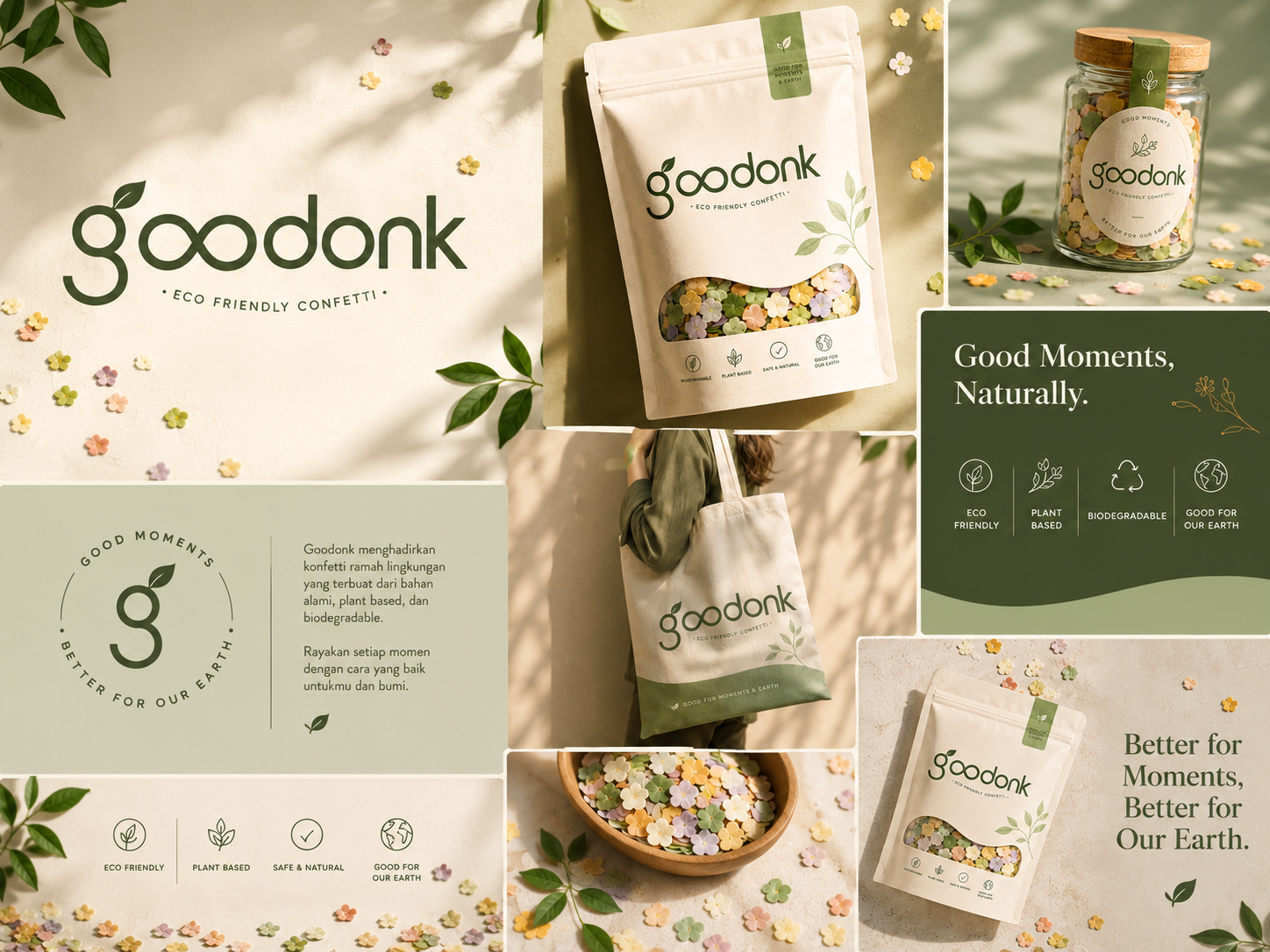 GOODONK - ECO FRIENDLY CONFETTI BRANDING brand branding confetti eco eco friendly ecofriendly graphic design logo