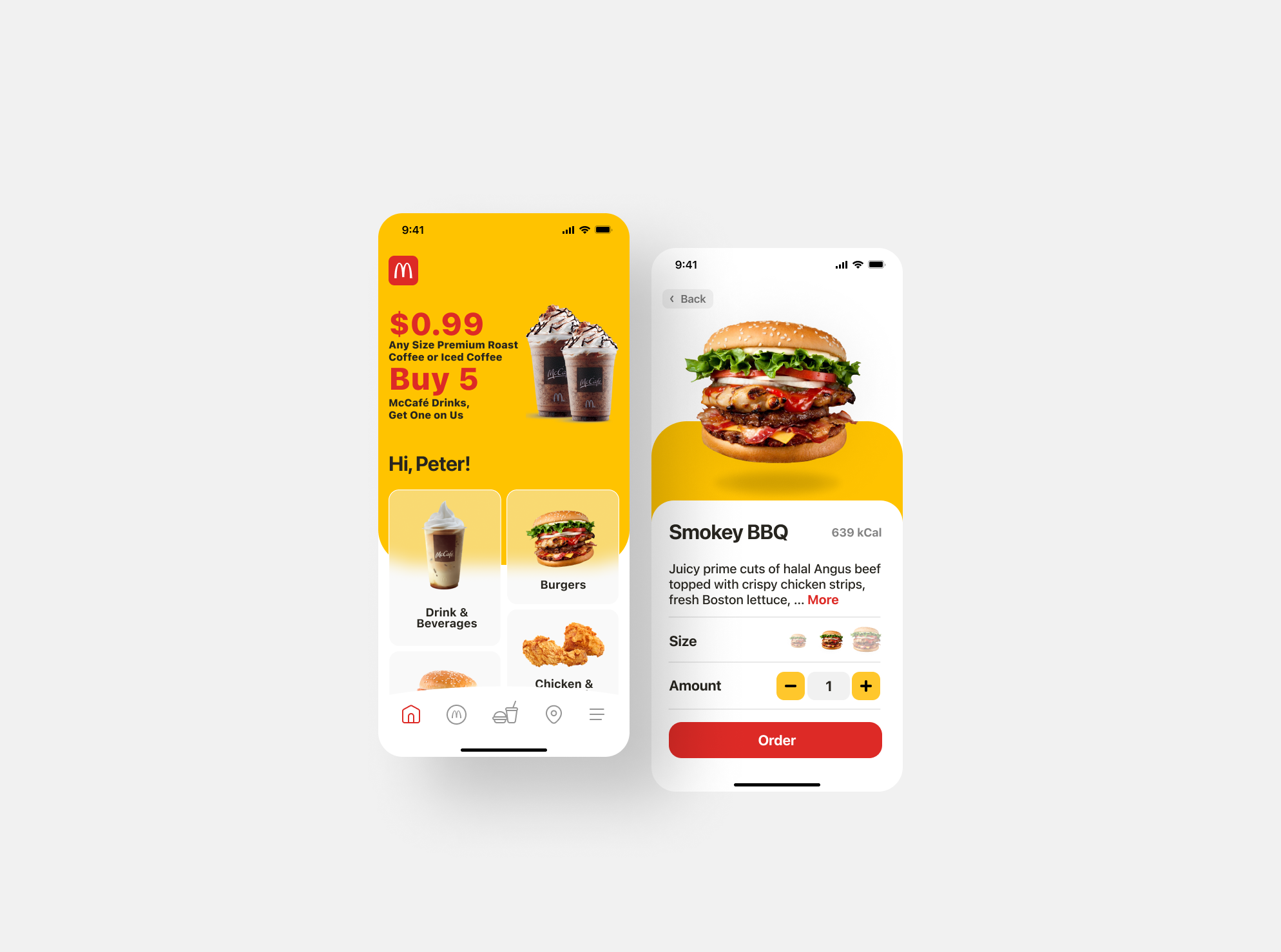 McDonald's App UI Redesign app design figma interaction interface minimalist mobile app ui