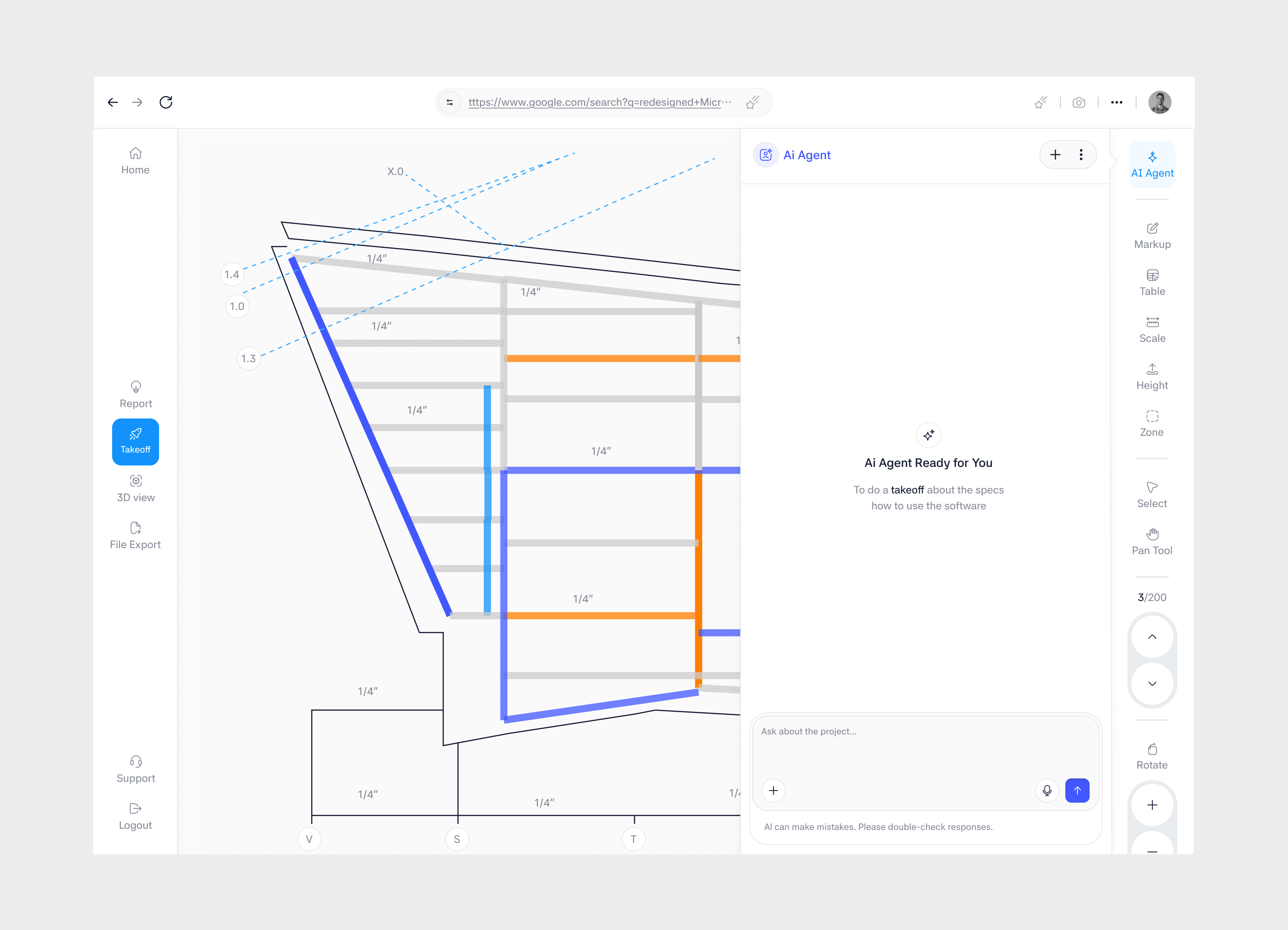 AI Dashboard Design for Construction Estimation Platform ai agent design ai dashboard ai engineering assistant ai interface b2b dashboard design dashboard ui data visualization information architecture product design saas saas dashboard saas product design saas web design ui design