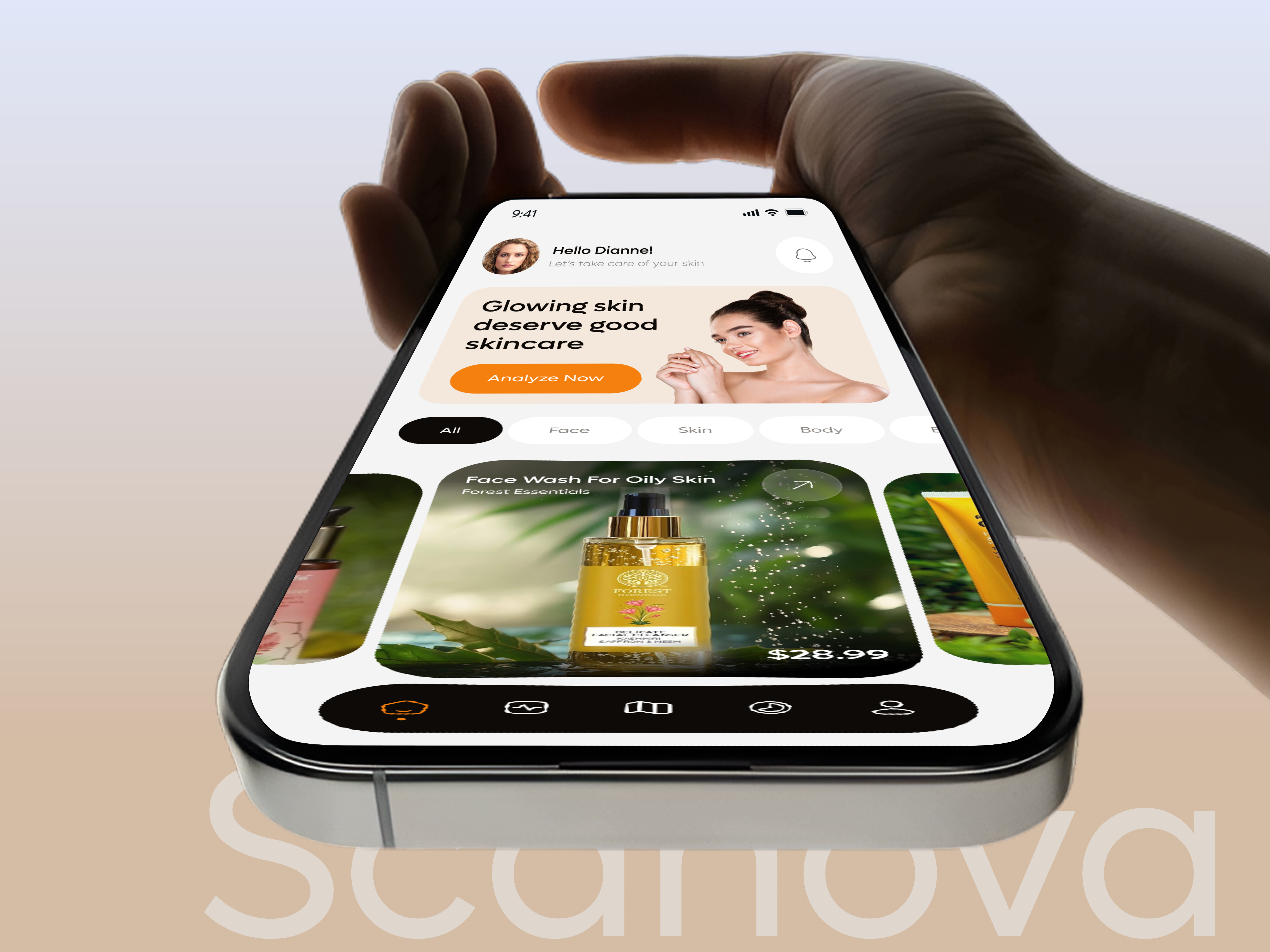 AI Skincare & Face Analysis Mobile App | Beauty Health App ai ai app app design artificial intelligence beauty beauty app dermatology face analysis face scan facial recognition health app healthcare ios app mobile app product design self care skin analysis skin care skincare wellness