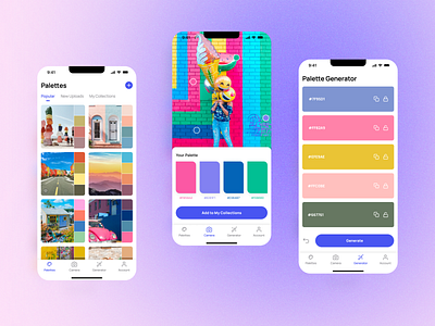 Color Palette Generator color color palette design mobile app mobile design product design ui uidesign ux