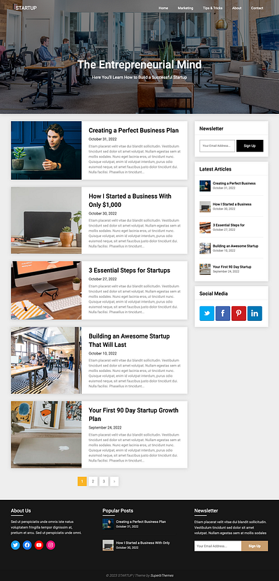 Startup Hub - a WordPress Theme For Startup Websites business elementor entrepreneur free page builder startup template theme website wordpress