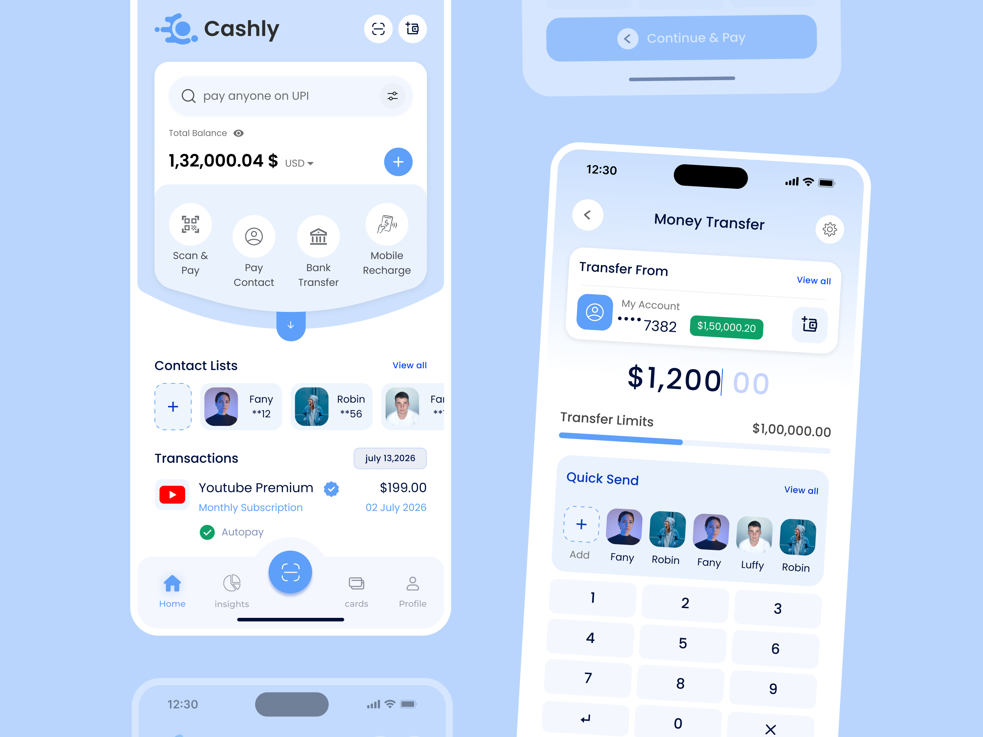 Cashly – Mobile Banking & Money Transfer App UI app design banking app clean ui dashboard ui digital wallet finance app fintech fintech ui minimal design mobile banking mobile ui money management money transfer neobank payment app transaction ui design upi payment ux design wallet app