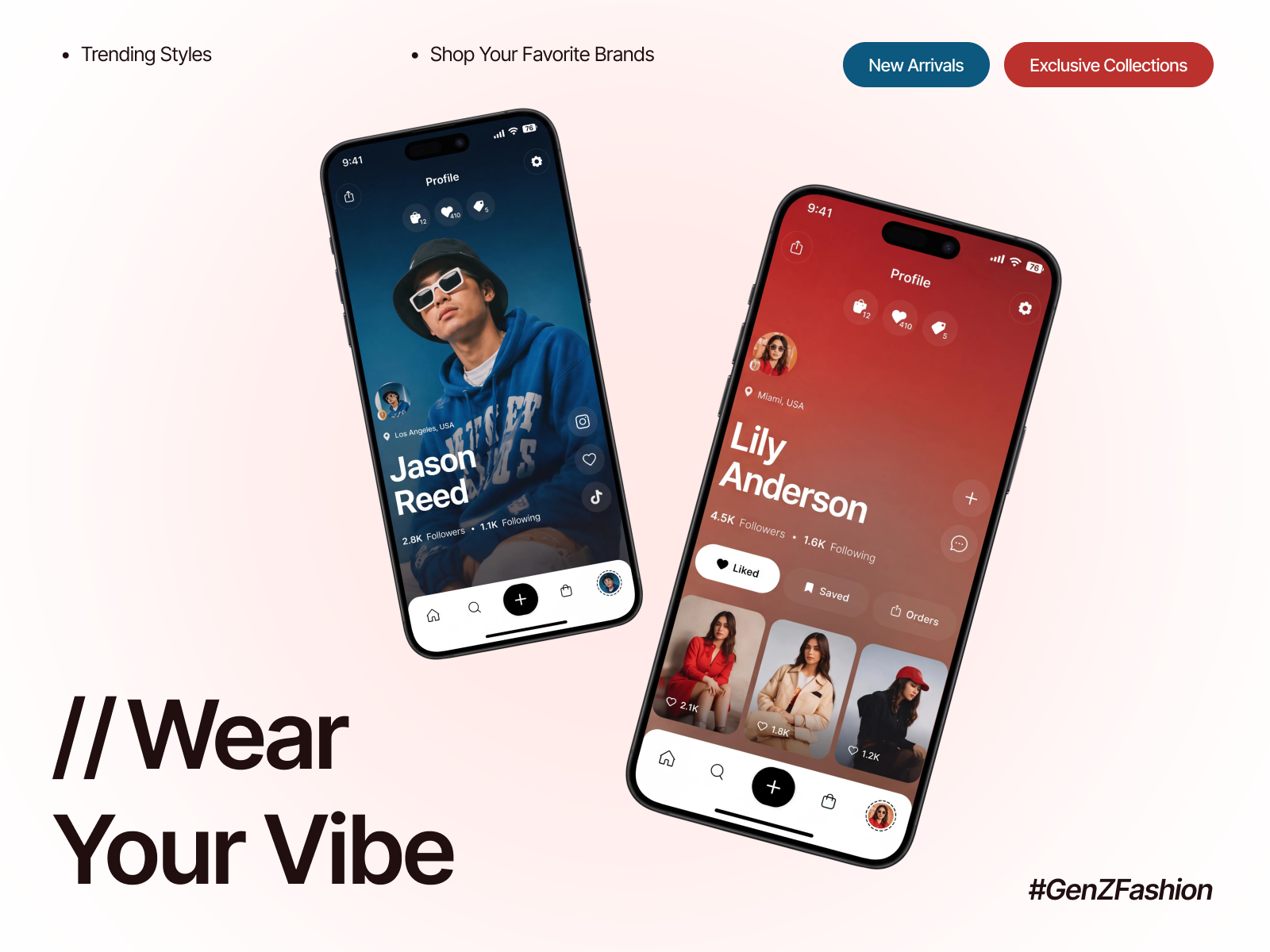 Wear Your Vibe - Gen Z Fashion & Social Shopping App UI app design development digital product ecommerce app fashion app fashion marketplace fashion shopping gen z design mobile interface mobile ui product design proui social commerce techwitpro ui design user experience ux design visual design