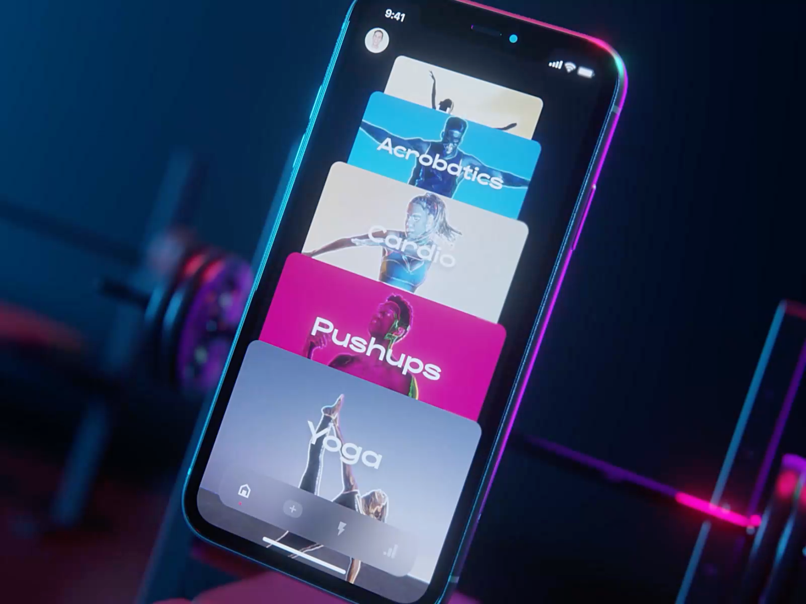 AI Sport App ai body branding dashboard design homepage illustration interface ios iphone mobile os trening ui