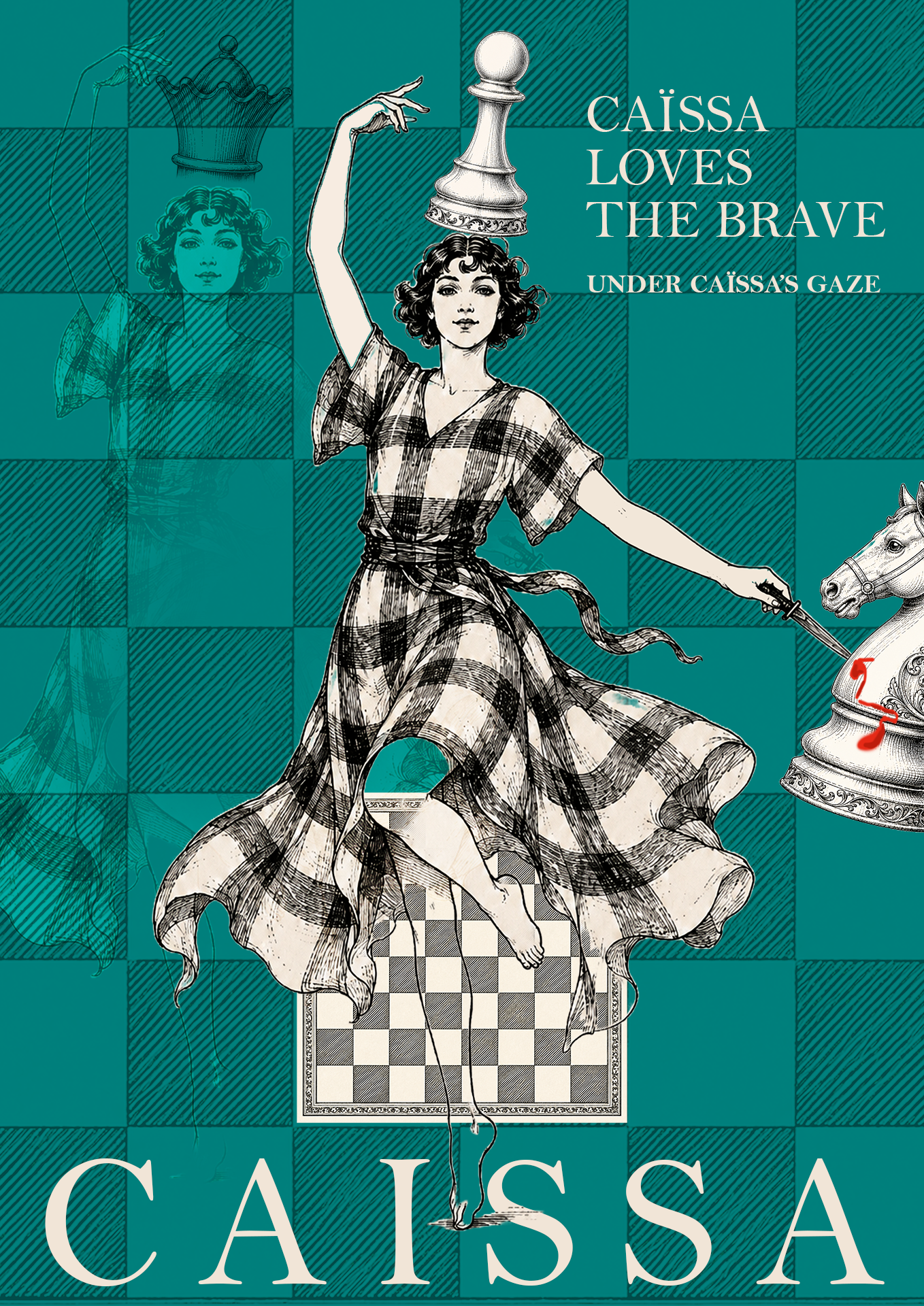 POSTER CAISSA a classic chess chess day decor digital art gambit goddess graphic design graphics illustration interior poster queen school