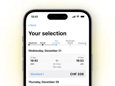 Flight Booking App app application booking clean concept daily ui dailyui design flight illustration interface light light mode mobile selection trip summary ui ui design uidesign user interface