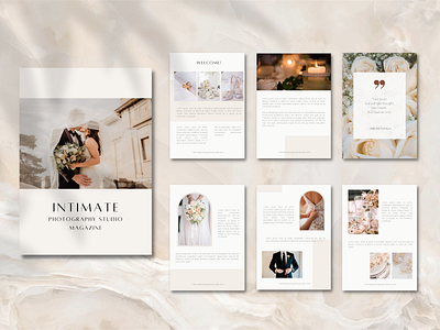 Wedding Photographer Magazine Template - Welcome Guide branding brochure canva template clientguide content design design elegantpricingguide graphic design instagram post photographystudio pinterestpintemplate pricingguide social media wedding weddingbrochuredesign weddingphotographer weddingphotographermagazine weddingphotography weddingphotographypricingguide weddingplanner